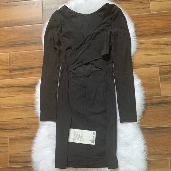 Contour dress black lululemon nulu low back new - Picture 2 of 6